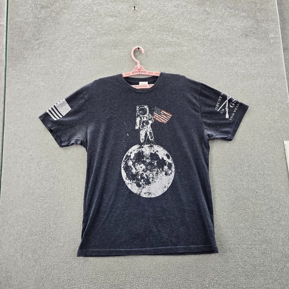 Grunt Style Men Shirt XL Gray Graphic‎ Print Astronaut Moon Tee